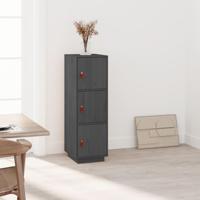 Hoge kast 34x40x108,5 cm massief grenenhout grijs - thumbnail