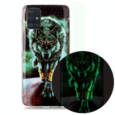 Voor Samsung Galaxy A71 Lichtgevende TPU Soft Protective Case (Woeste Wolf)