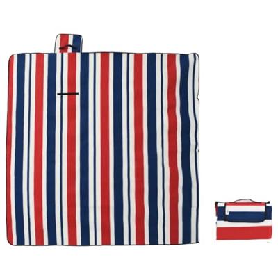 VidaXL Picknickkleed opvouwbaar strepen 200x200 cm fluweel blauw rood VidaXL Picknickkleed opvouwbaar strepen 200x200 cm fluweel blauw rood
