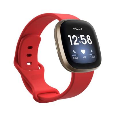 Fitbit Versa 3 & 4 / Sense 1 & 2 Sportbandje - Rood - Maat: M/L Fitbit Versa 3 & 4 / Sense 1 & 2 Sportbandje - Rood - Maat: M/L