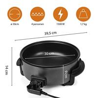 Tristar PZ-9135 Elektrische Hapjespan 30 cm Zwart - thumbnail