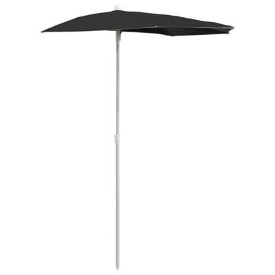 Parasol half met paal 180x90 cm zwart Parasol half met paal 180x90 cm zwart