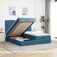 Ottoman bed met matrassen en LED's 160x200cm fluweel - thumbnail
