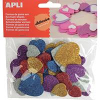 Apli Kids zelfklevende glitter harten, blister met 50 stuks - thumbnail