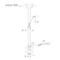 Mexlite Vloerlamp Biron H 180 cm DIM zwart - thumbnail