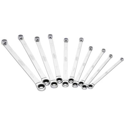Vigor V7031 Ringsleutel met ratelset 10-delig Sleutelbreedte (metrisch) 10 - 19 mm