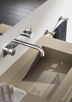 Hotbath Cobber afbouwdeel wastafelmengkraan met achterplaat en 18 cm uitloop geborsteld nikkel CB006TEXT18GN - thumbnail