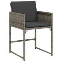 5-delige Tuinset met kussens poly rattan grijs - thumbnail