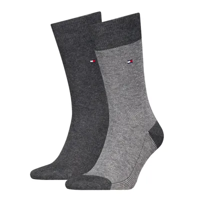 Tommy Hilfiger Sokken Heren Birdseye 2-pack Antraciet-39/42 Tommy Hilfiger Sokken Heren Birdseye 2-pack Antraciet-39/42