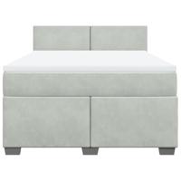 Boxspring met matras fluweel lichtgrijs 140x200 cm - thumbnail