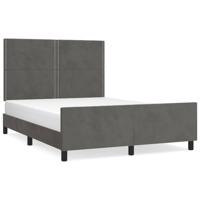 Bedframe zonder matras 140x200 cm fluweel donkergrijs - thumbnail