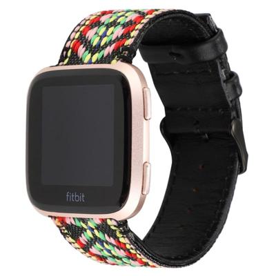 Voor Fitbit versa etnische stijl lederen riem (kleurrijke)