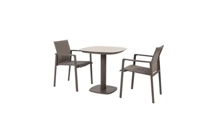 Manolo 75x75x75 cm met 2x Cortina dining stoel terre