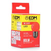 Enzo EDM LED kogellamp EDM E27 1,5W rood LED8110 - thumbnail