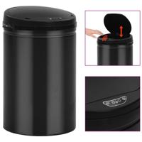 Prullenbak met automatische sensor 30 L koolstofstaal zwart - thumbnail