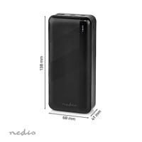 Nedis Powerbank | 30000 mAh | 1.5 / 2.0 / 3.0 A | Outputs: 2 | Output: 1x USB-A / 1x USB-C | Inputs: 1x Micro USB / 1x USB-C | PD3.0 20W | - thumbnail
