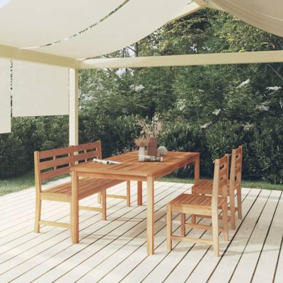 4-delige Tuinset massief teakhout
