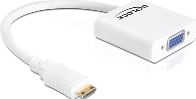 DeLOCK 65348 kabeladapter/verloopstukje 19-p HDMI-mini C M 15-p VGA F Wit