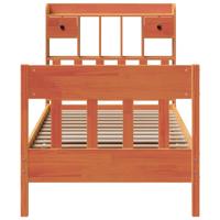 Bed met matras massief grenenhout wasbruin 140x190 cm - thumbnail