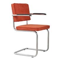Zuiver Ridge Rib armstoel Orange - thumbnail