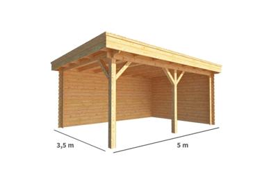 Overkapping Lisa-Gwen 500 cm bij 350 cm diep plat dak Warentuin Collection - Warentuin collection