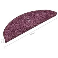 VidaXL Trapmatten 15 st 56x17x3 cm donkerpaars halfrond - thumbnail