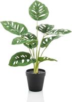 Monkey leaves bush green 42 cm kunstbloem zijde nepbloem Emerald - Emerald - thumbnail