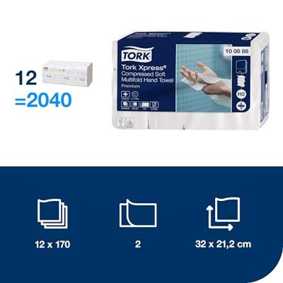 TORK 100888 Xpress Multifold Papieren handdoeken Wit 12 stuk(s) TORK 100888 Xpress Multifold Papieren handdoeken Wit 12 stuk(s)
