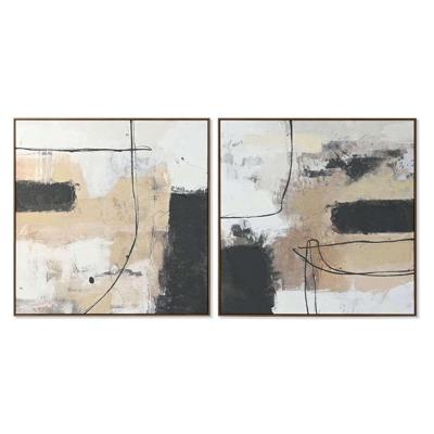 Schilderij Home ESPRIT Zwart Gouden Abstract Stads 100 x 4 x 100 cm (2 Stuks) Schilderij Home ESPRIT Zwart Gouden Abstract Stads 100 x 4 x 100 cm (2 Stuks)