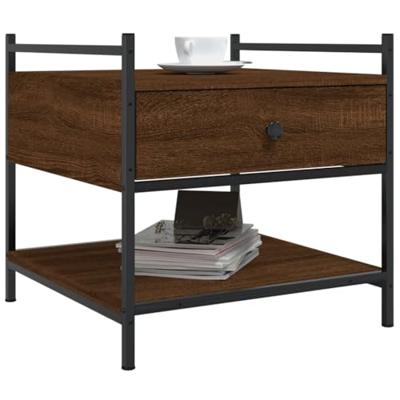 Salontafel 50x50x50 cm bewerkt hout bruin eikenkleur