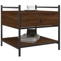 Salontafel 50x50x50 cm bewerkt hout bruin eikenkleur - thumbnail