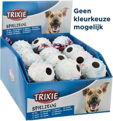 Rubberbal aan touw voor honden Per stuk Rubberbal aan touw voor honden Per stuk