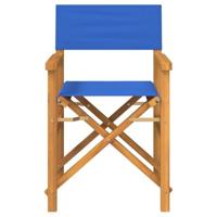 Regisseursstoelen inklapbaar 2 st massief teakhout blauw - thumbnail