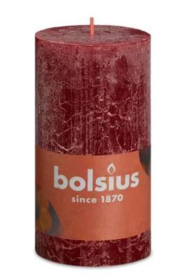 Bolsius Rustiek Stompkaars Red Velvet 130/68 Bolsius Rustiek Stompkaars Red Velvet 130/68