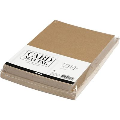 Creativ Company Kaarten en enveloppen, afmeting kaart 10,5x15 cm, afmeting envelop 11,5x16,5 cm, 120+240 gr, naturel, 50 set/ 1 doos - thumbnail