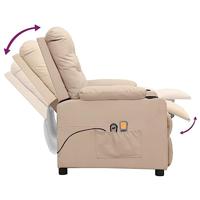 Massagestoel elektrisch stof crèmekleurig - thumbnail