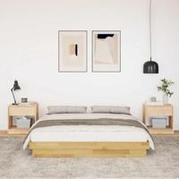 Bedframe zonder matras 140x190 cm massief hout eiken - thumbnail