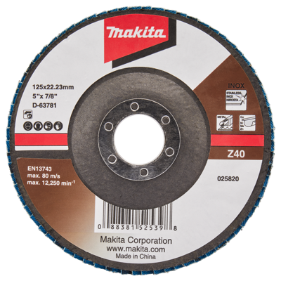 Makita Accessoires Lamellenschuurschijf 125mm Z40 - D-63781 D-63781 Makita Accessoires Lamellenschuurschijf 125mm Z40 - D-63781 D-63781