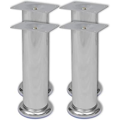 VidaXL Bankpoten rond chroom 180 mm 4 st VidaXL Bankpoten rond chroom 180 mm 4 st
