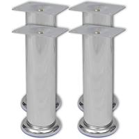 VidaXL Bankpoten rond chroom 180 mm 4 st - thumbnail