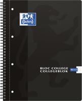 Collegeblok Oxford A4+ ruit 5x5mm 4-gaats 180 pagina's 80gr zwart - thumbnail