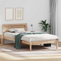 Bedframe met hoofdeinde Bruin 100 x 200 cm Massief grenenhout - thumbnail