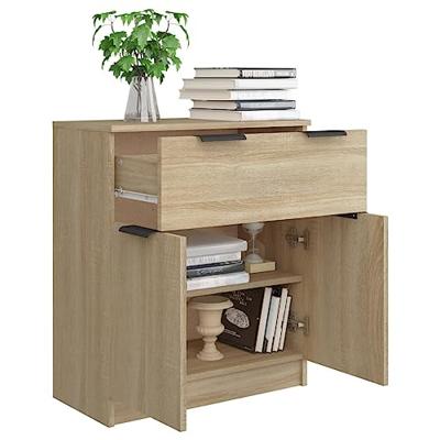 Dressoir 60x30x70 cm bewerkt hout sonoma eikenkleurig