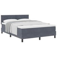 Boxspringbed met matras Donkergrijs 140 x 190 cm Fluweel - thumbnail