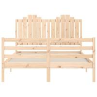 Bedframe met hoofdbord massief hout - thumbnail