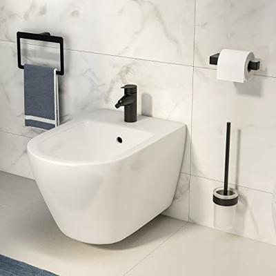 Toiletborstelhouder Sapho Pirenei Hangend 8.5x37.9 cm Mat Zwart / Satijnglas Sapho Toiletborstelhouder Sapho Pirenei Hangend 8.5x37.9 cm Mat Zwart / Satijnglas Sapho