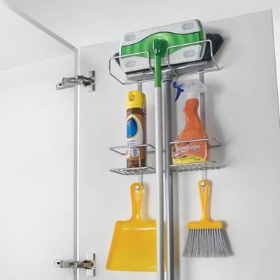 Metaltex over the door space saver rek voor schoonmaakspullen 30x46x12 cm zilver