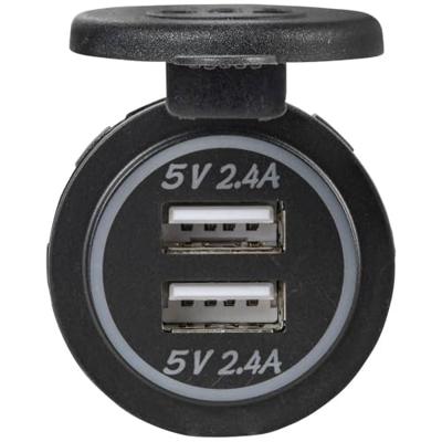 VOLTCRAFT VC-2USB4,8A Dubbel USB-stopcontact 12-24 V 4,8 A met beschermdeksel 12/24 V