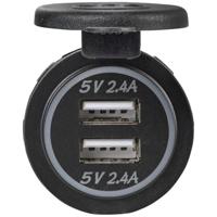 VOLTCRAFT VC-2USB4,8A Dubbel USB-stopcontact 12-24 V 4,8 A met beschermdeksel 12/24 V - thumbnail