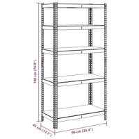 Opbergrek 5-laags staal en bewerkt hout grijs - thumbnail